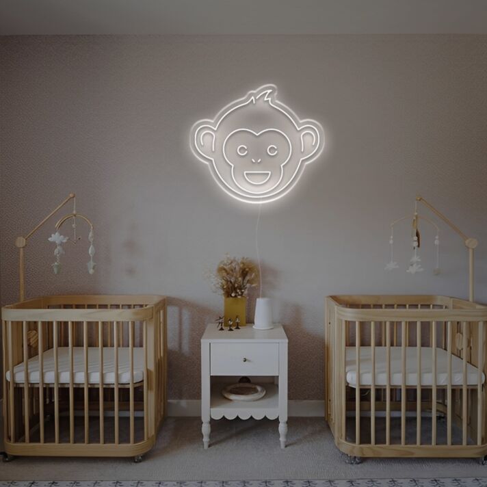 Affen-Gesicht LED-Neonschild Kinderzimmer