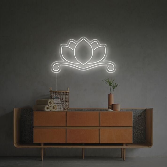 Lotus LED Neonschild minimalistisches Wandlicht für Yoga Raum und Wohnzimmer
