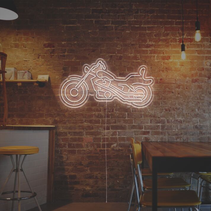 Motorrad LED Neonschild minimalistisches Wandlicht für Bar und Garage