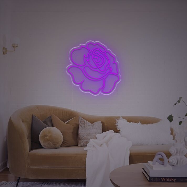 Rosen LED Neonschild elegante Wanddekoration für modernes Zuhause