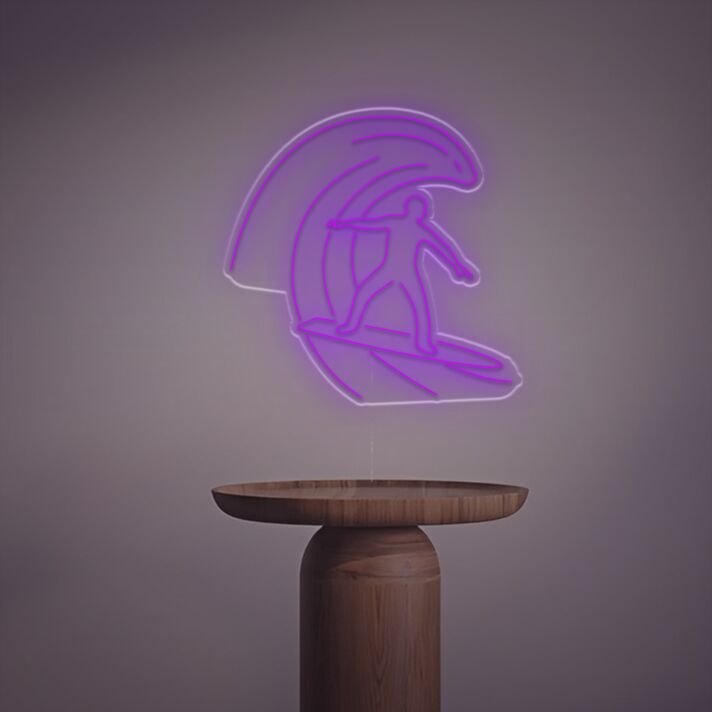 Brighten Your Beach Bar or Surf Shop Ambiance with the Man Surfing LED Neon Sign