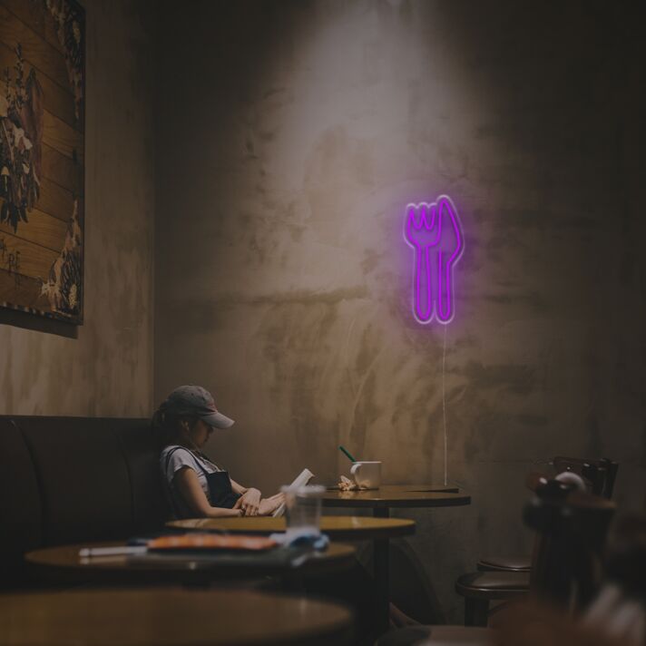 Besteck Symbol LED-Neonschild für Restaurant Café