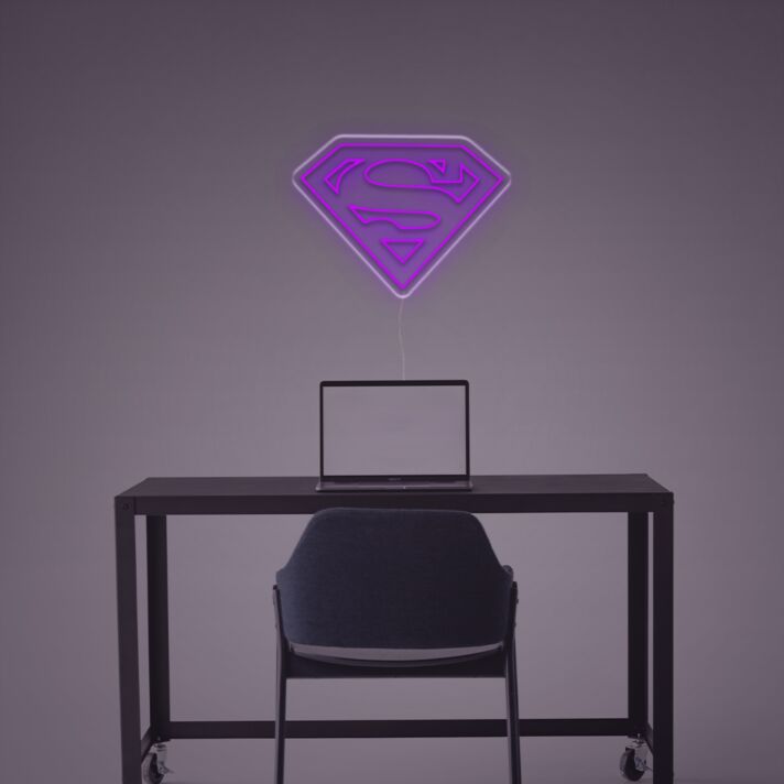 Brighten Up Your Game Room and Bar with the Iconic Superman Logo LED Neon Sign.