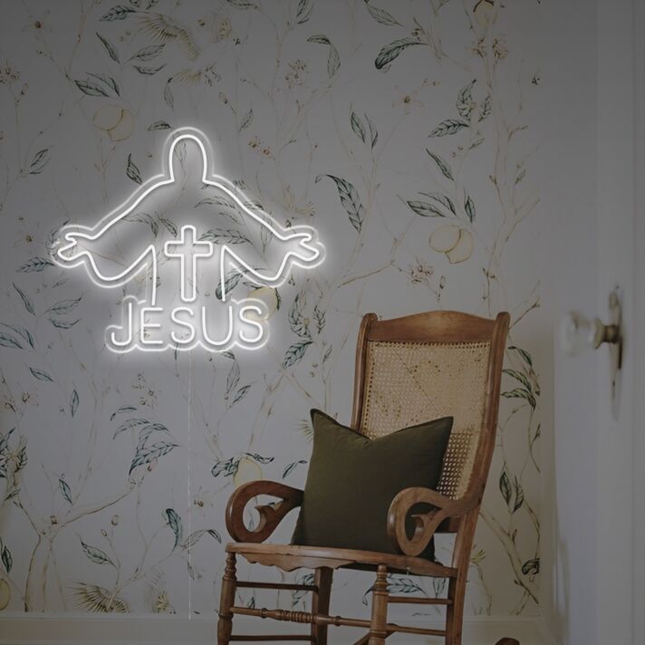 JESUS LED-Neonschild für Wohnzimmer und Kirche