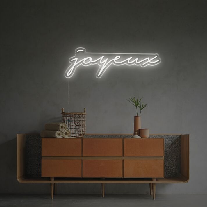 Brighten Up Your Space: Joyeux LED Neon Sign for Home Decor, Bars, and Wedding Celebrations