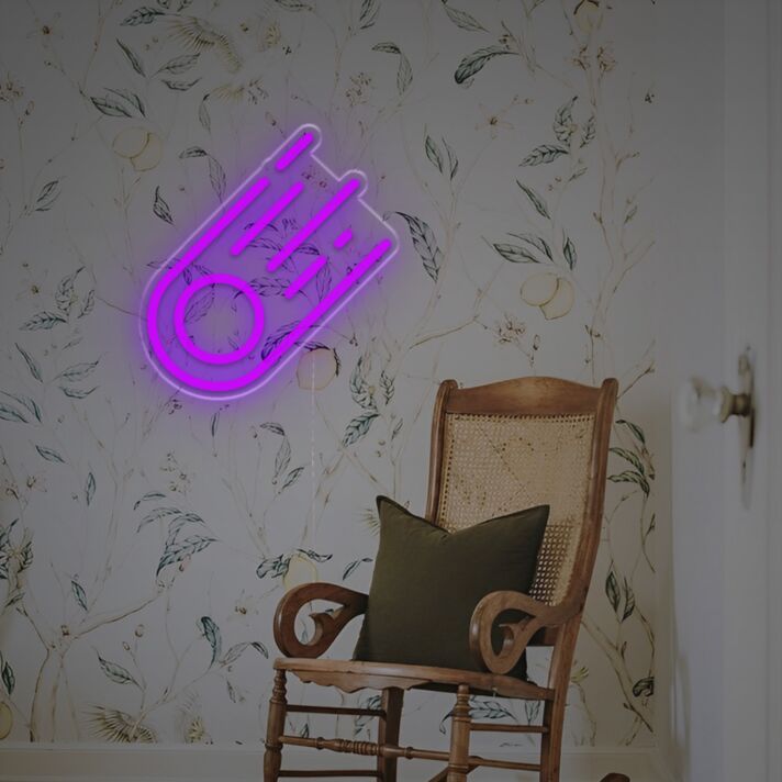 Komet LED-Neonschild für Wohnzimmer oder Schlafzimmer