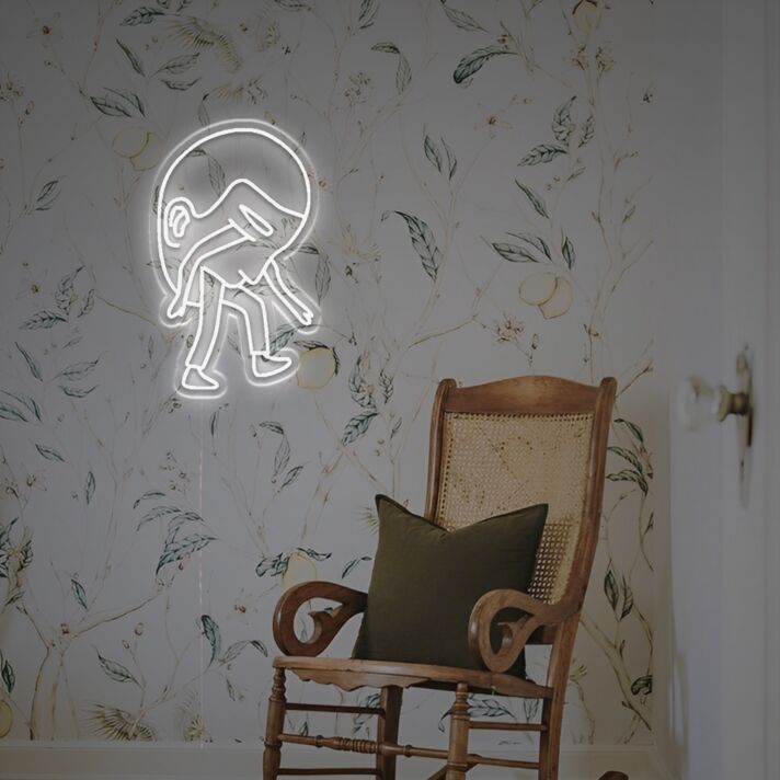 Astronaut mit gebeugtem Kopf LED-Neonschild Wohnzimmer Kinderzimmer