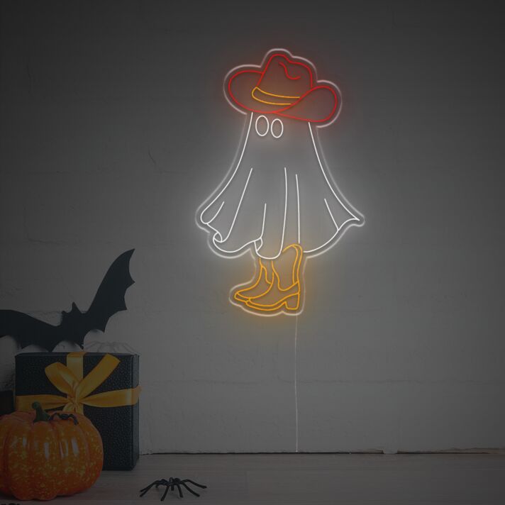 Cowboy Geist LED-Neonschild für Halloween Party