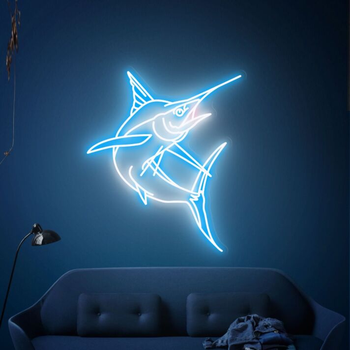 Schwertfisch LED-Neonschild Wohnzimmer Büro