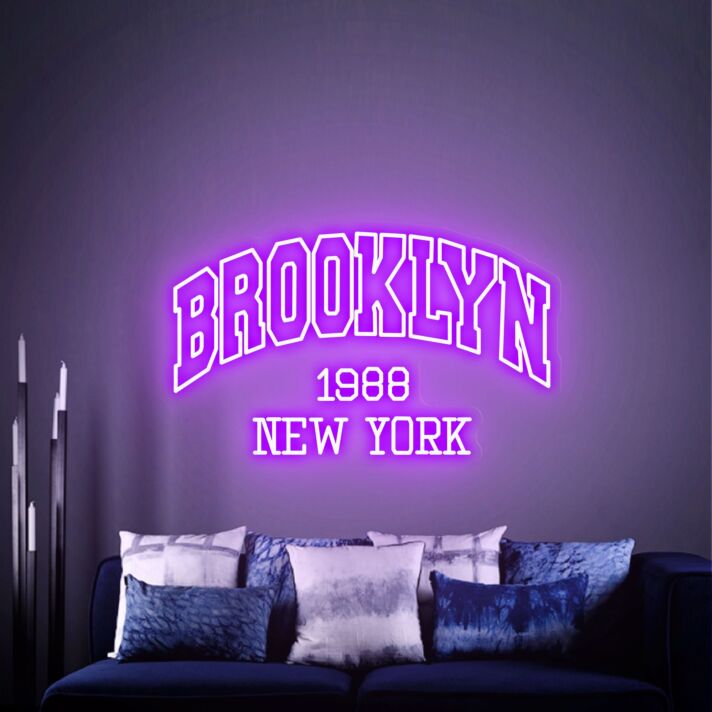BROOKLYN 1988 NEW YORK LED-Neonschild für Wohnzimmer oder Loft