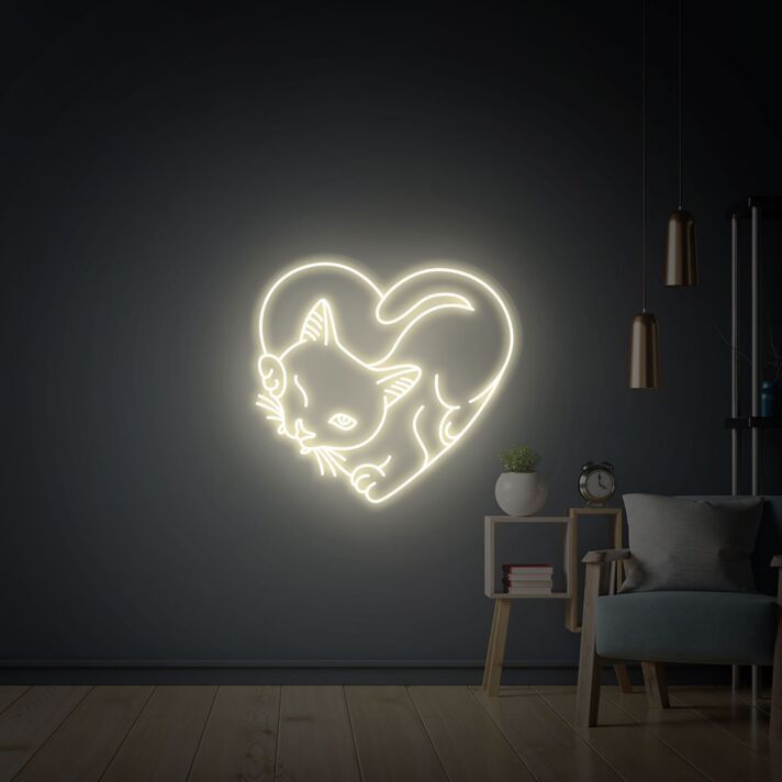 Elevate Your Spaces: Cat Neon Sign Art Decor for a Whimsical Touch in Home, Office, Cafes, and Birthday Celebrations