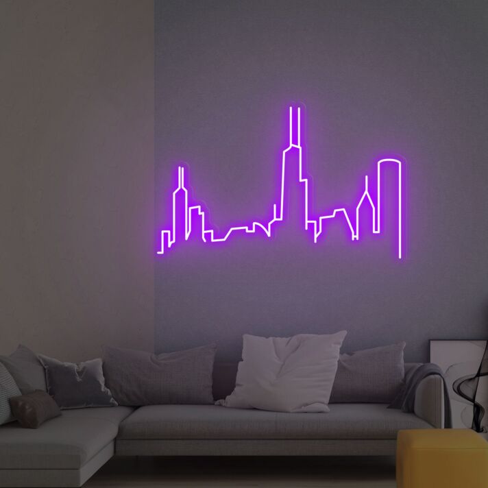 Stadt Skyline LED-Neonschild Wohnzimmer Büro