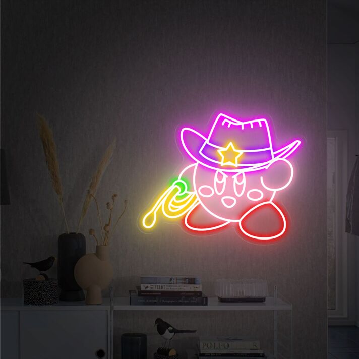 Cowboy Figur aus Videospiel LED-Neonschild Gaming Zimmer