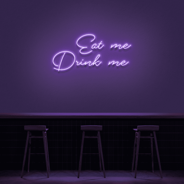 Eat me Drink me LED-Neonschild für Bar und Restaurant