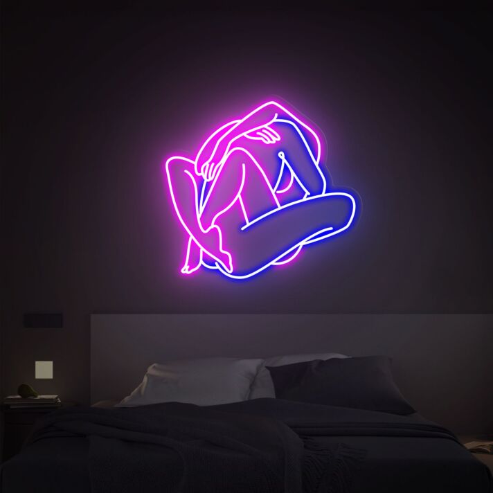 Umarmendes Paar LED-Neonschild für Schlafzimmer oder Bar
