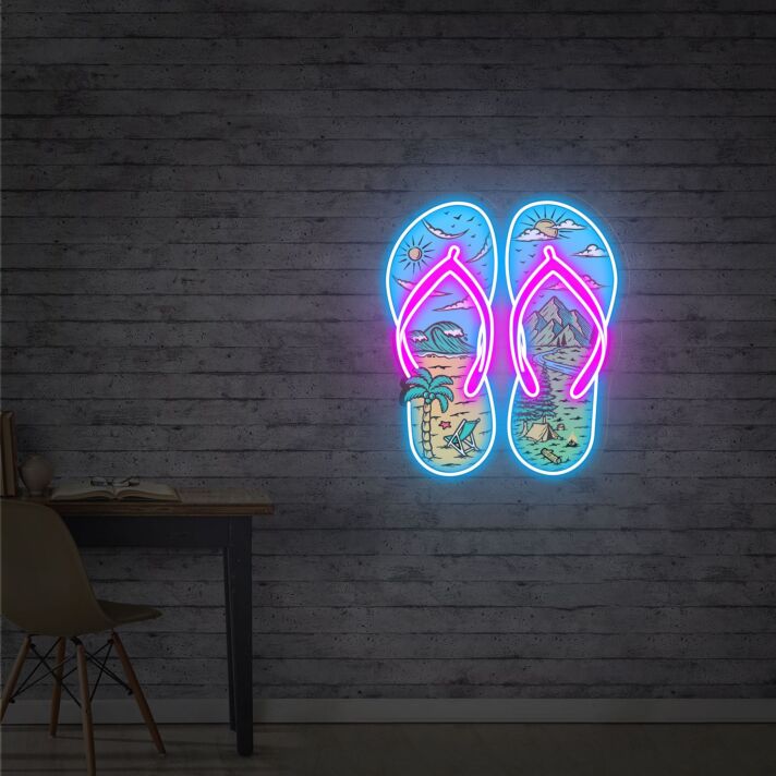 Strand-Flipflops LED-Neonschild Wohnzimmer Bar