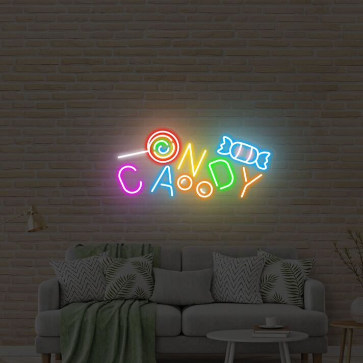 Candy LED-Neonschild mit Süßigkeiten-Motiv