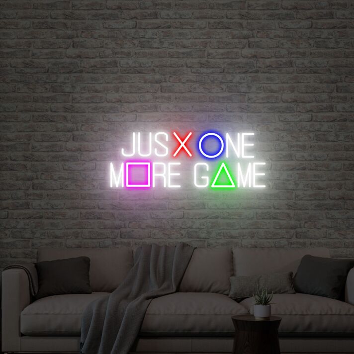 JUST ONE MORE GAME LED-Neonschild für Gaming Zimmer