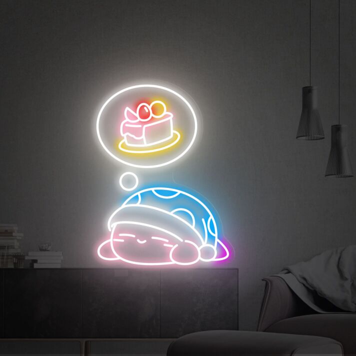 schlafende Figur mit Kuchen-Traum LED-Neonschild Wohnzimmer Schlafzimmer