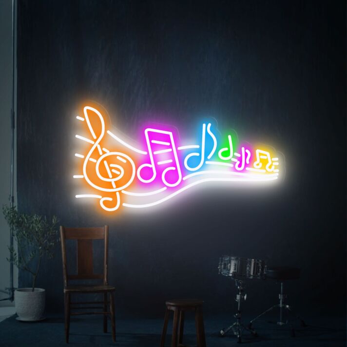 Musiknoten mit Notenschlüssel LED-Neonschild Musikstudio Wohnzimmer