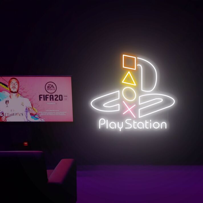 PlayStation LED-Neonschild für Gamingzimmer