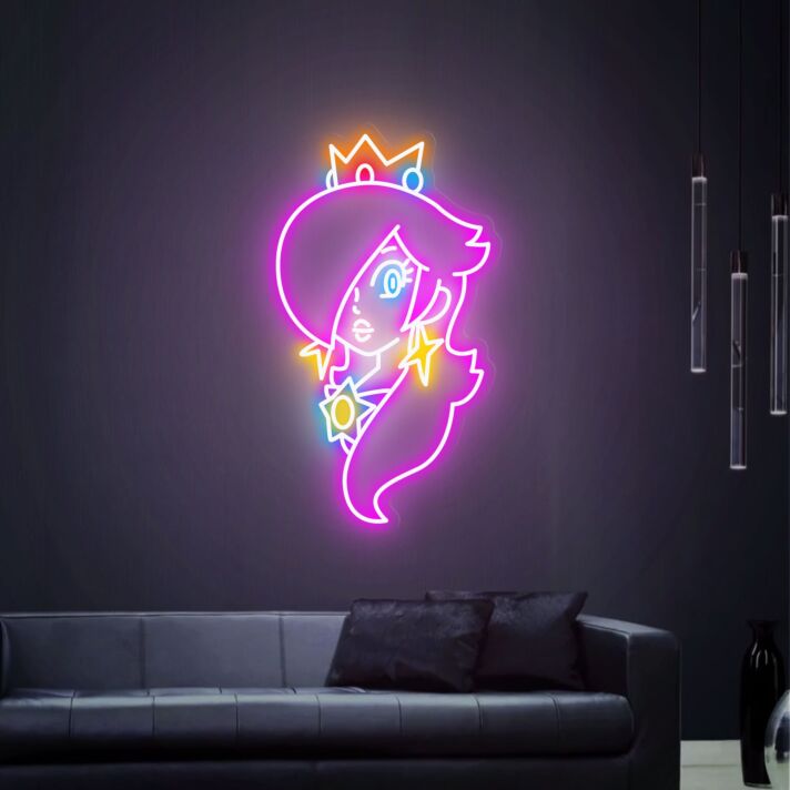 Prinzessin mit Krone LED-Neonschild für Wohnzimmer Gamingzimmer