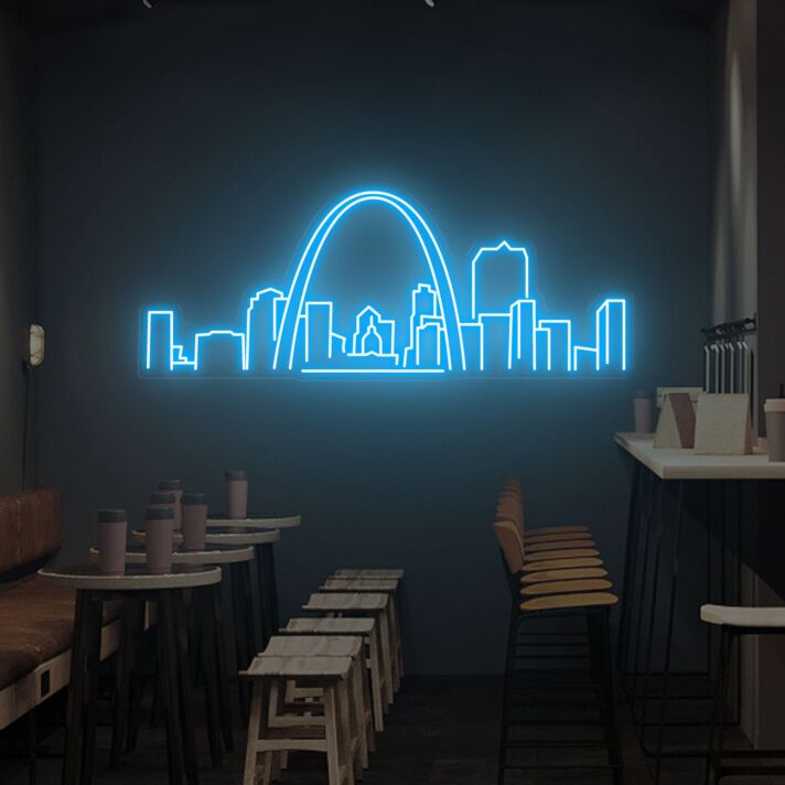 Stadtbild mit Bogen LED-Neonschild für Cafe Bar