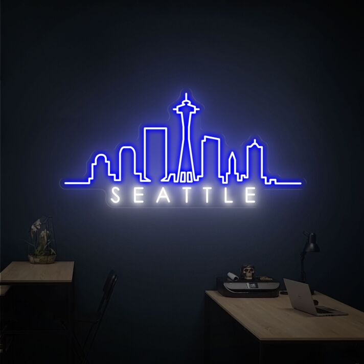 Seattle Skyline LED Neonschild für Wohnzimmer und Büro