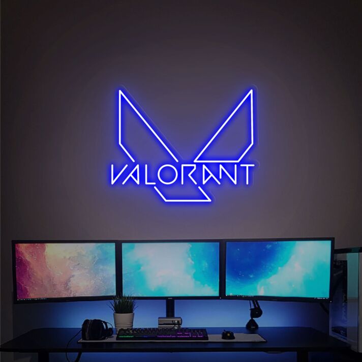 Brighten Your Gaming Haven: Valorant Neon Sign Size And Color Neon Lights Decor Perfect for Game Rooms, Home Offices, or Fan Gatherings.