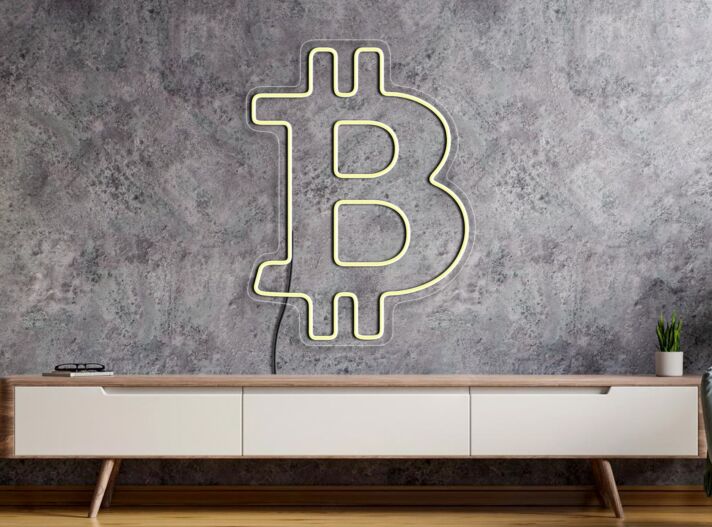 Bitcoin Symbol LED-Neonschild für Wohnzimmer Büro