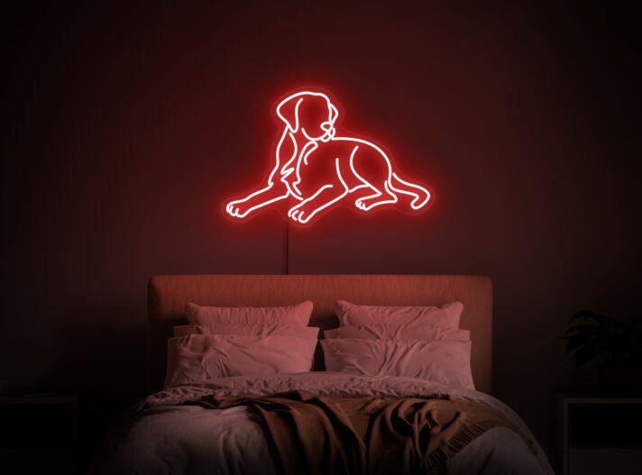 liegender Hund LED-Neonschild Schlafzimmer Wohnzimmer