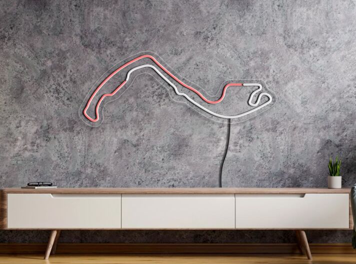 Rennstrecken-Layout LED-Neonschild für Wohnzimmer oder Gamingzimmer