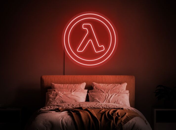 Lambda Symbol LED-Neonschild Schlafzimmer Wohnzimmer