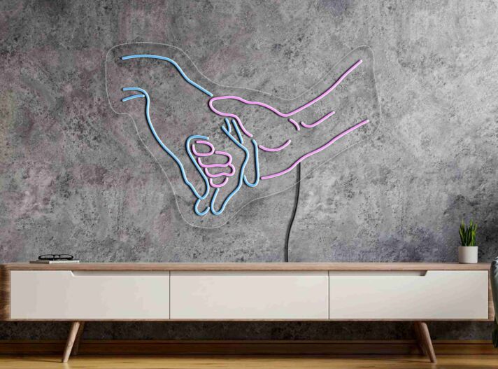 Händeschütteln LED-Neonschild Wohnzimmer Büro