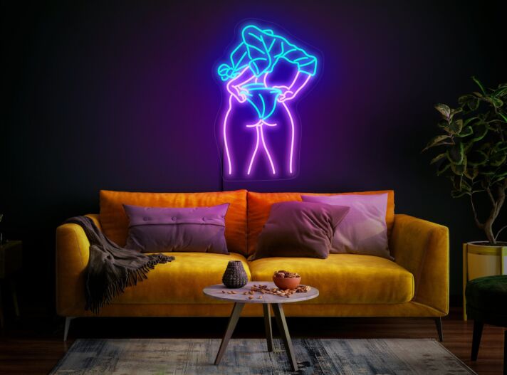 Neon Umriss einer Frau in Unterwäsche LED-Neonschild Wohnzimmer Bar
