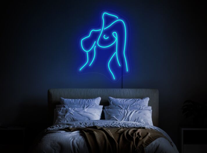 Abstrakte Frauensilhouette LED-Neonschild Schlafzimmer