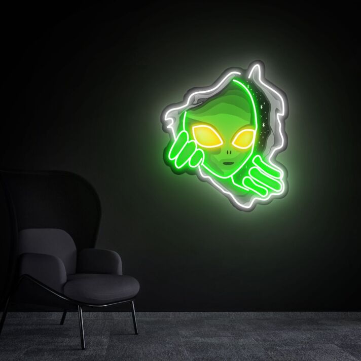 Außerirdischer Kopf LED-Neonschild Gaming Wohnzimmer