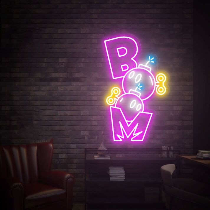 BOOM LED-Neonschild für Gamingzimmer und Bar