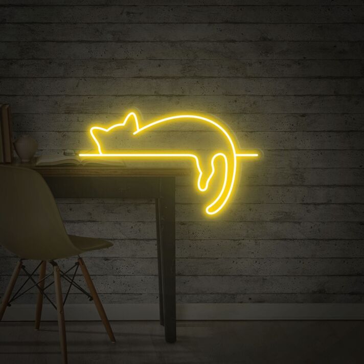 Brighten Up Any Space - Perfect for Home, Office, or Party Ambiance with Cat Wall Decor Animal Lover Gifts Neon Decor.
