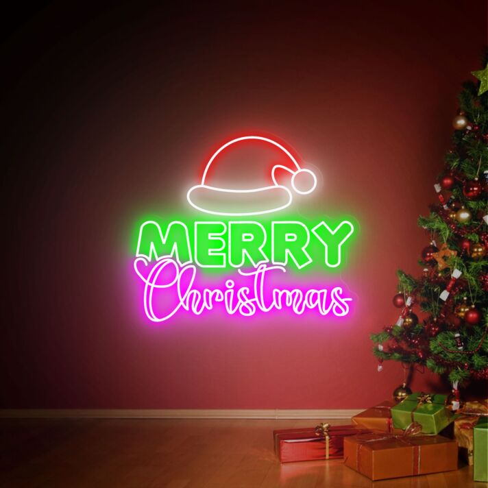 MERRY Christmas LED-Neonschild Wohnzimmer Weihnachten