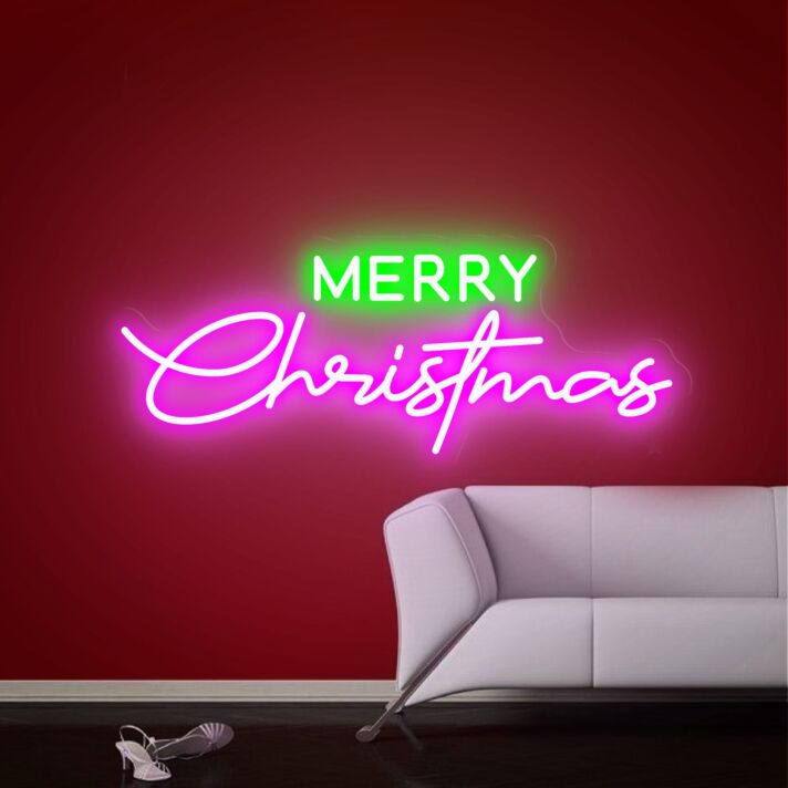 Merry Christmas LED-Neonschild Wohnzimmer Weihnachtsdeko