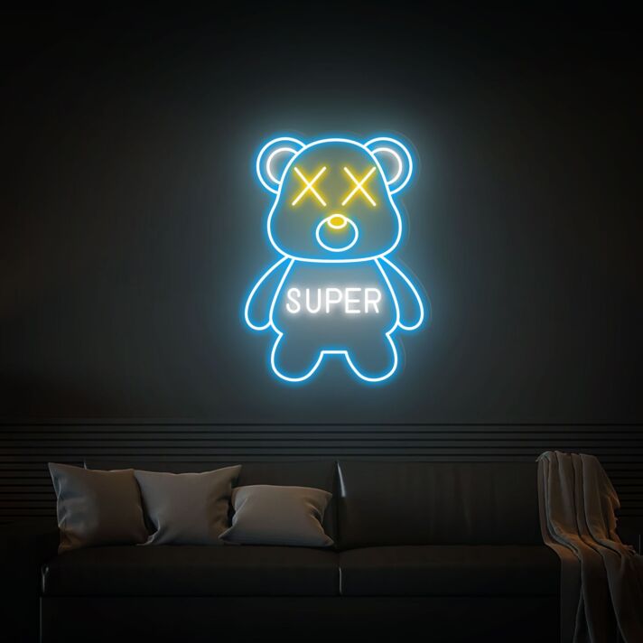 Bär Figur LED Neonschild für Wohnzimmer und Kinderzimmer