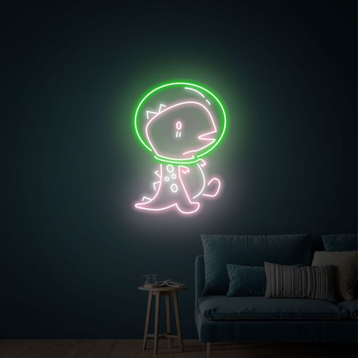 Astronaut Dinosaur LED-Neonschild für Wohnzimmer und Kinderzimmer