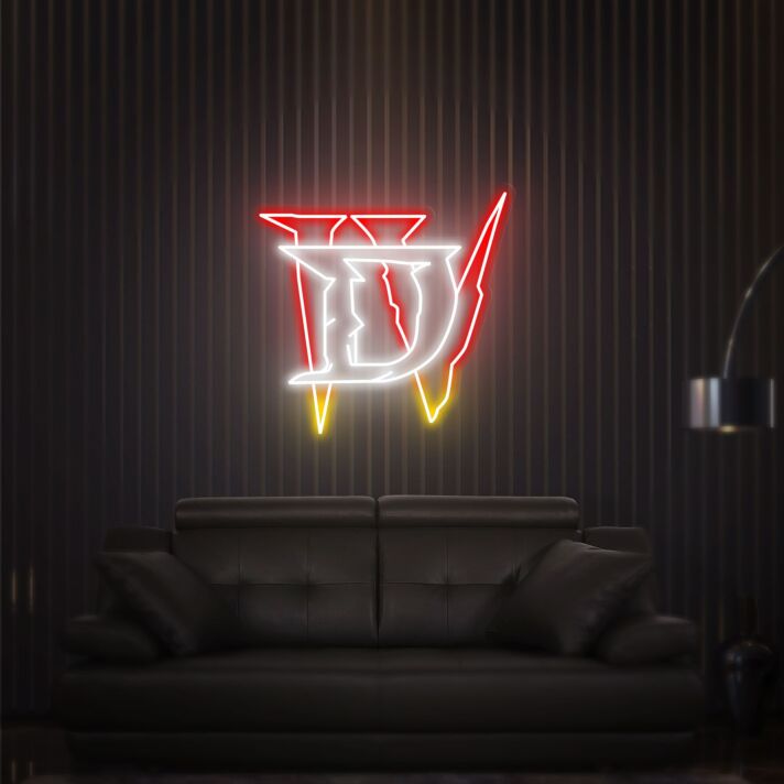 LED Neonschild DV im modernen Gaming Design