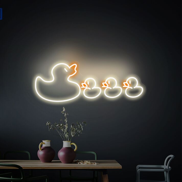 Entenfamilie LED-Neonschild Wohnzimmer Kinderzimmer