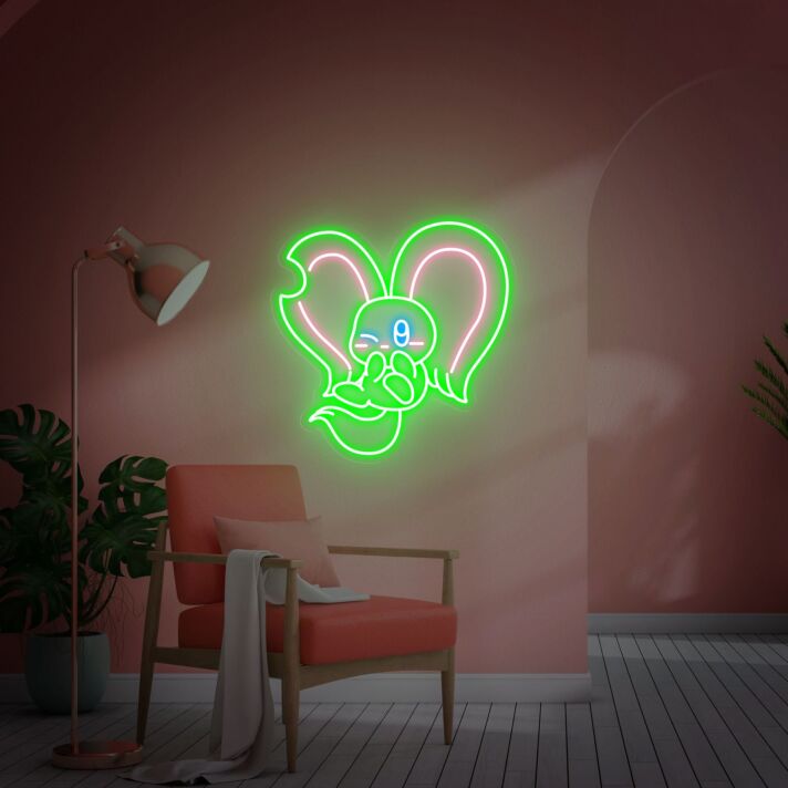 Herz mit Cartoonfigur LED-Neonschild Wohnzimmer Kinderzimmer