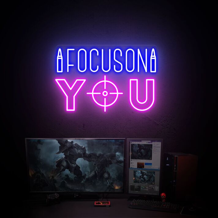 Enhance Your Space: Focus On You Led Neon Sign, Perfect for Adding a Vibrant Touch to Home Decor, Office Ambiance, and Store Displays.