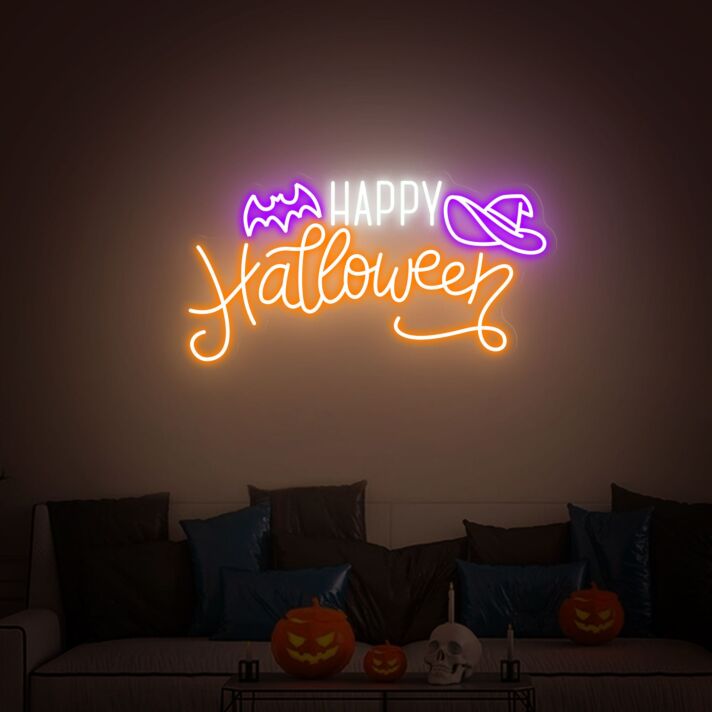 Happy Halloween LED-Neonschild Wohnzimmer Party