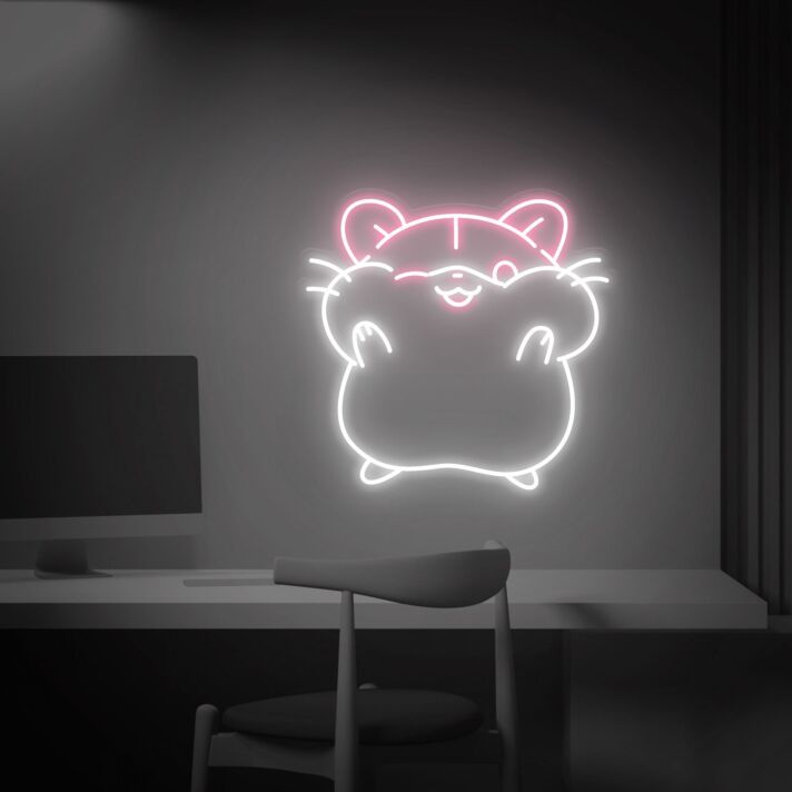 Hamster Illustration LED-Neonschild für Wohnzimmer und Kinderzimmer