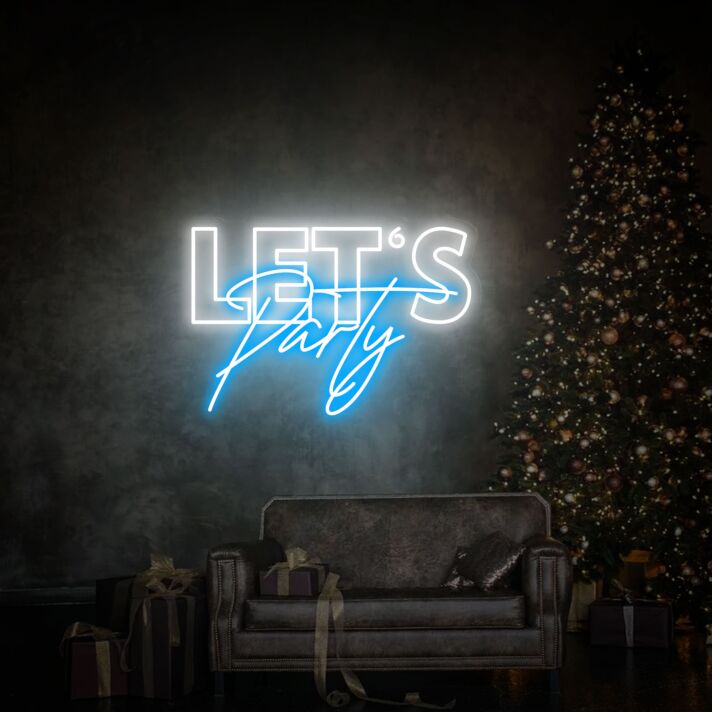 LET'S Party LED-Neonschild Wohnzimmer Feier